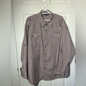 Blue Ink New York Mens Long Sleeve Button Up Shirt 3XL Red White Plaid